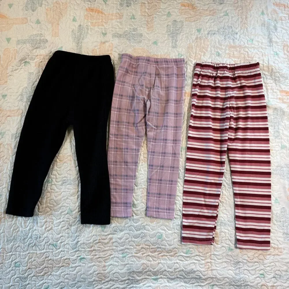 Girls 4T Fall Winter Outfit Bundle OshKosh Plaid Tunic Leggings Lot